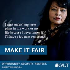 CAUT image for Fair Employment Week asking for better job security