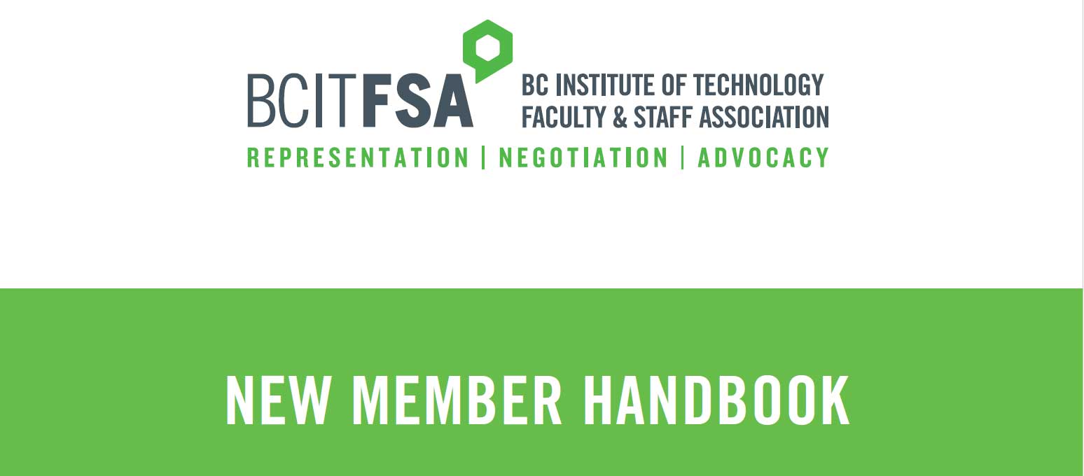 FSA ‘New Member Handbook’ Available Now! BCIT FSA